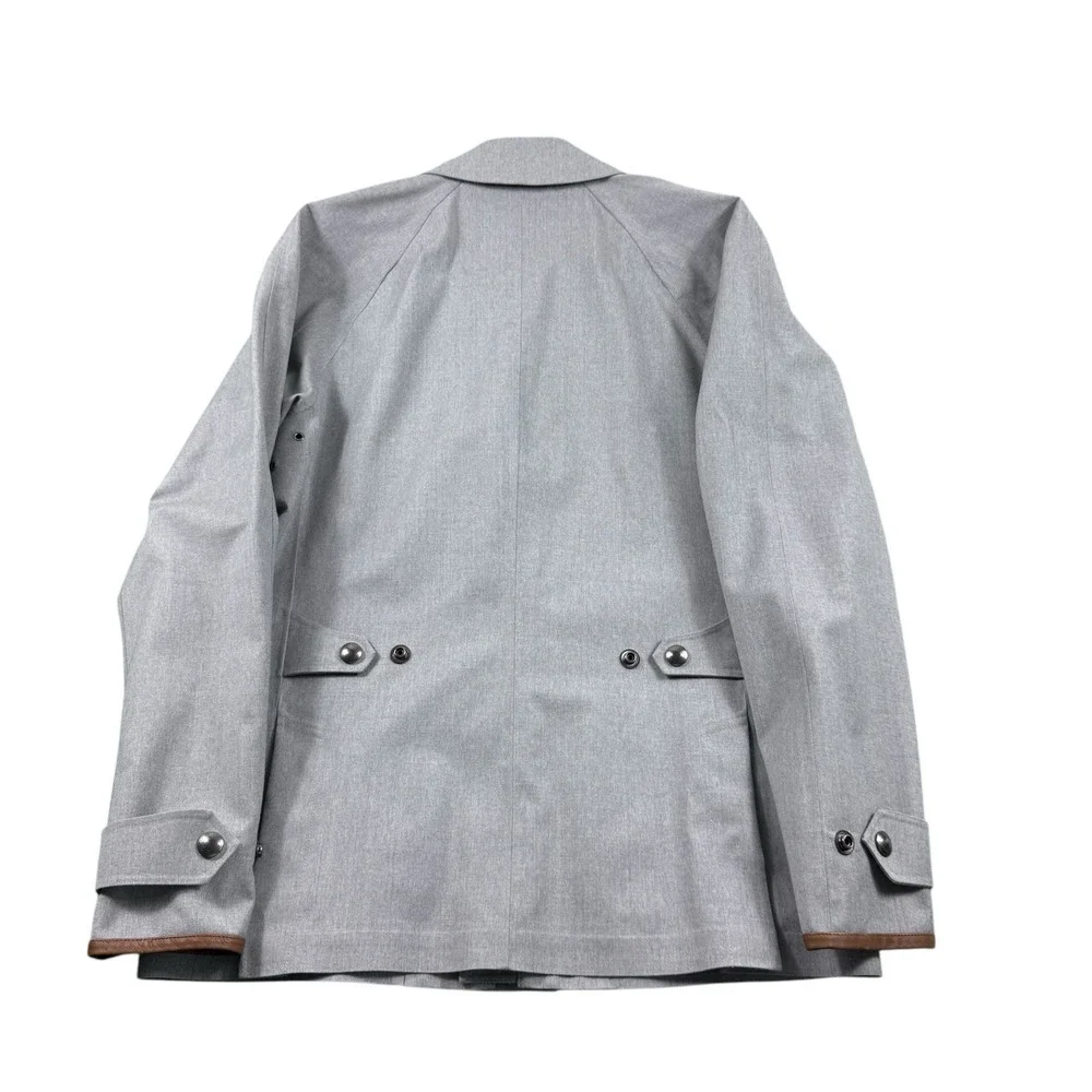Polo Ralph Lauren Gray Wool Waterproof Technical Metal Button Snap Jacket Size S
